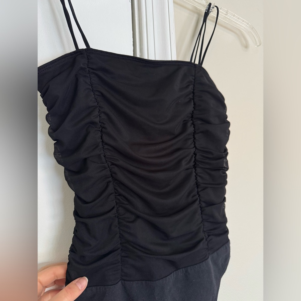 Abercrombie Black Ruched Bodysuit
